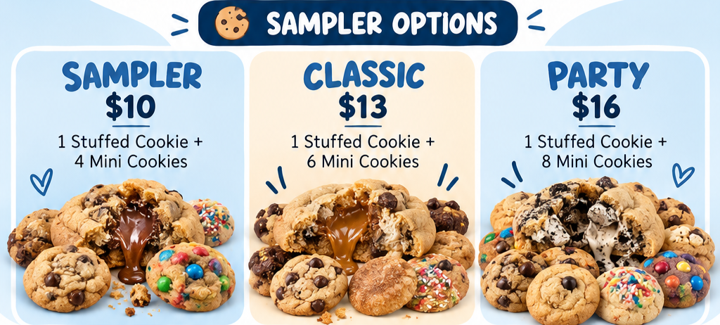 Sampler options for custom cookie gifting